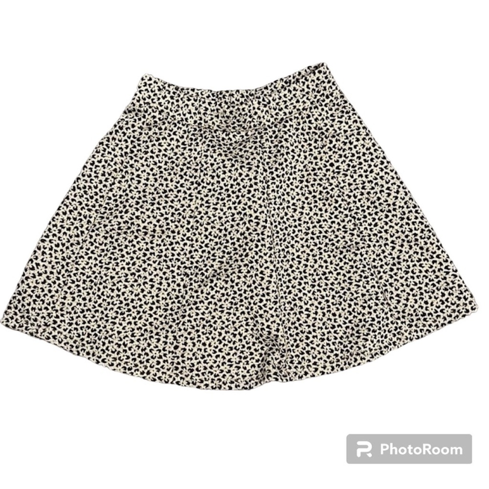 NWT Zara Black Leopard Animal Print A-line Skirt